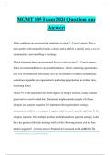 MGMT 105 Exam 2026 Questions and Answers