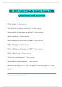 RC 105 Unit 3 Study Guide Exam 2026 Questions and Answers