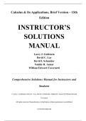 INSTRUCTOR&rsquo;S SOLUTIONS MANUAL &mdash; Calculus & Its Applications&comma; Brief Version&comma; 15th Edition &mdash; Larry J&period; Goldstein&semi; David C&period; Lay&semi; David I&period; Schneider&semi; Nakhle H&period; Asmar&semi; William Edward Tavernetti &mdash; ISBN 9780137638598