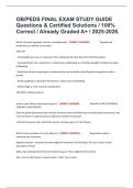 OB&sol;PEDS FINAL EXAM STUDY GUIDE Questions & Certified Solutions &sol; 100&percnt; Correct &sol; Already Graded A&plus; &sol; 2025-2026&period;