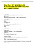 Final Exam CP1 NURS 5354 with Questions and Correct Answers Latest 2025-2026 GRADED A&plus;&period;