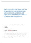 301 NC POST LICENSING EXAM&comma; PRACTICE  EXAM AND STUDY GUIDE NEWEST 2024  ACTUAL EXAM 400 QUESTIONS AND  CORRECT DETAILED ANSWERS &lpar;VERIFIED  ANSWERS&rpar; &vert;ALREADY GRADED A 