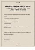 FRESENIUS HEMODIALYSIS EXAM ALL 300 QUESTIONS AND VERIFIED SOLUTIONS LATEST UPDATE THIS YEAR