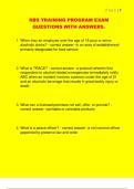 RBS TRAINING PROGRAM EXAM  QUESTIONS WITH ANSWERS&period;