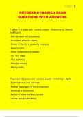 RUTGERS DYNAMICS EXAM  QUESTIONS WITH ANSWERS&period; 