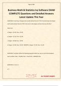 Ivy Software Business Math AND Statistics EXAM ALL QUESTIONS AND VERIFIED SOLUTIONS LATEST UPDATE THIS YEAR