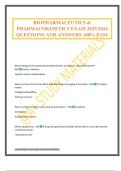 BIOPHARMACEUTICS & PHARMACOKINETICS EXAM 2025&sol;2026 QUESTIONS AND ANSWERS 100&percnt; PASS