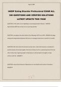 IAEDP Eating Disorder Professional EXAM ALL 300 QUESTIONS AND VERIFIED SOLUTIONS LATEST UPDATE THIS YEAR