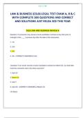 CSLB LAW & BUSINESS EXAM TEST 1 WITH COMPLETE 400 QUESTIONS AND CORRECT AND SOLUTIONS JUST RELEA SED THIS YEAR