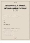 AEPA Constitutions of the United States ARIZONA AND OTHERS ALL 300 QUESTIONS AND VERIFIED SOLUTIONS LATEST UPDATE THIS YEAR