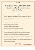 JBL Cardiology EXAM A&comma; B & C COMPLETE 350 Questions and Detailed Answers Latest Update This Year