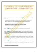 OVERHEAD CRANES EXAM 2025&sol;2026 QUESTIONS AND ANSWERS 100&percnt; PASS