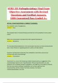 NURS 505 &ndash; Pathophysiology Final Exam &vert; Objective Assessment with Revised Questions and Verified Answers &vert; 100&percnt; Guaranteed A&plus; Study Guide
