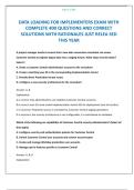 DATA LOADING FOR IMPLEMENTERS EXAM WITH COMPLETE 400 QUESTIONS AND CORRECT SOLUTIONS WITH RATIONALES JUST RELEA SED THIS YEAR