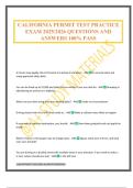 CALIFORNIA PERMIT TEST PRACTICE EXAM 2025&sol;2026 QUESTIONS AND ANSWERS 100&percnt; PASS