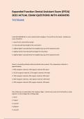 Expanded Function Dental Assistant Exam &lpar;EFDA&rpar; BOARD EXAM 2025 ACTUAL EXAM QUESTIONS WITH ANSWERS TESTBANK