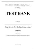 Test Bank For CCNA 200-301 Official Cert Guide, Volume 1 1st Edition Wendell Odom, All Chapters 1-29