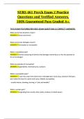 NURS 461 &ndash; Psych Exam 2 &vert; Practice Questions and Verified Answers &vert; 100&percnt; Guaranteed A&plus; Study Guide