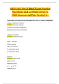 NURS 461 &ndash; Psych Final Exam &vert; Practice Questions and Verified Answers &vert; 100&percnt; Guaranteed A&plus; Study Guide