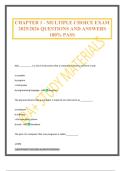 CHAPTER 1 - MULTIPLE CHOICE EXAM 2025&sol;2026 QUESTIONS AND ANSWERS 100&percnt; PASS