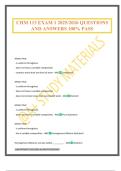 CHM 113 EXAM 1 2025&sol;2026 QUESTIONS AND ANSWERS 100&percnt; PASS
