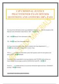 CJP CRIMINAL JUSTICE PRACTITIONER EXAM 2025&sol;2026 QUESTIONS AND ANSWERS 100&percnt; PASS