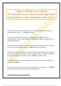 CMFO COMMUNICATIONS FUNDAMENTALS TEST EXAM 2025&sol;2026 QUESTIONS AND ANSWERS 100&percnt; PASS