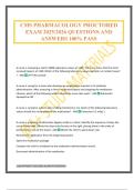 CMS PHARMACOLOGY PROCTORED EXAM 2025&sol;2026 QUESTIONS AND ANSWERS 100&percnt; PASS