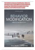TEST BANK for Behavior Modification: What It Is and How to Do It 11th Edition by Garry Martin & Joseph Pear 2025/2026 (Complete Exam Prep Questions and Verified Answers Guide) ALL CHAPTERS 