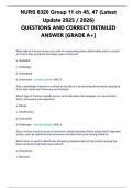 NURS 6320 Group 11 ch 45&comma; 47 &lpar;Latest Update 2025 &sol; 2026&rpar; QUESTIONS AND CORRECT DETAILED ANSWER &lbrack;GRADE A&plus;&rsqb;