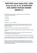 NURS 6320 &lpar;Latest Update 2025 &sol; 2026&rpar; Group 9 ch 29&comma; 30&comma; 32&comma; 36 QUESTIONS AND CORRECT DETAILED ANSWER &lbrack;GRADE A&plus;&rsqb;