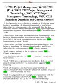 C722- Project Management&comma; WGU C722  &lpar;Pre&rpar;&comma; WGU C722 Project Management  Terminology&comma; WGU C722 Project  Management Terminology&comma; WGU C722  Equations Questions and Correct Answers