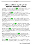 CA Branch 2 Field Rep Study Guide  Questions and Correct Answers