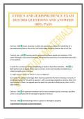 ETHICS AND JURISPRUDENCE EXAM 2025&sol;2026 QUESTIONS AND ANSWERS 100&percnt; PASS