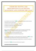 EXERCISE TESTING AND PRESCRIPTION EXAM 2025&sol;2026 QUESTIONS AND ANSWERS 100&percnt; PASS