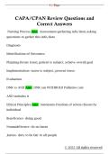 CAPA&sol;CPAN Review Questions and  Correct Answers 