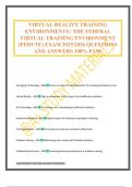 VIRTUAL REALITY TRAINING ENVIRONMENTS &vert; THE FEDERAL VIRTUAL TRAINING ENVIRONMENT &lpar;FEDVTE&rpar; EXAM 2025&sol;2026 QUESTIONS AND ANSWERS 100&percnt; PASS