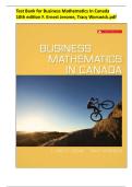 Test Bank for Business Mathematics In Canada 10th edition F&period; Ernest Jerome&comma; Tracy Worswick &vert; ALL CHAPTERS 