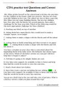 CDA practice test Questions and Correct  Answers 