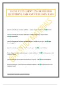 IGCSE CHEMISTRY EXAM 2025/2026 QUESTIONS AND ANSWERS 100% PASS