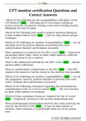 CFT monitor certification Questions and  Correct Answers
