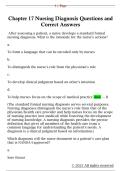 Chapter 17 Nursing Diagnosis Questions and  Correct Answers