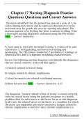 Chapter 17 Nursing Diagnosis Practice  Questions Questions and Correct Answers 