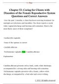 Chapter 53&colon; Caring for Clients with  Disorders of the Female Reproductive System  Questions and Correct Answers