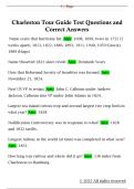 Charleston Tour Guide Test Questions and  Correct Answers 