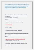 Pearson VUE&colon; Casualty Insurance Practice Exam &comma; Most Recent  Exam 2025&sol;2026 Actual Complete Real Exam Questions And   Correct Answers &lpar;Verified Answers&rpar; Already Graded A&plus; &sol;  Newest Exam  &sol;Just Released&excl;&excl;