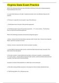 Virginia State Exam Practice questions and 100&percnt; correct answers 2025 