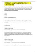 VIRGINIA CONTRACTORS STUDY - A & B LICENSE exam questions and 100&percnt; correct answers 2025