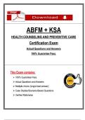 ABFM &plus; KSA Health Counseling & Preventive Care Exam &lpar;2025&sol;2026&rpar; &ndash; Actual Questions & Answers &ndash; 100&percnt; Pass