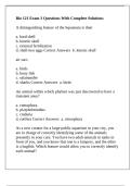 Bio 121 Exam 3 Questions With Complete Solutions